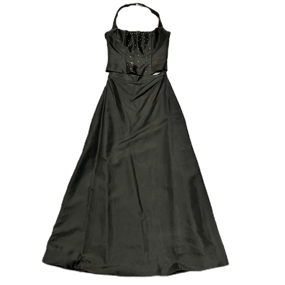 Two Piece Halter Formal Floor Length Party Dress